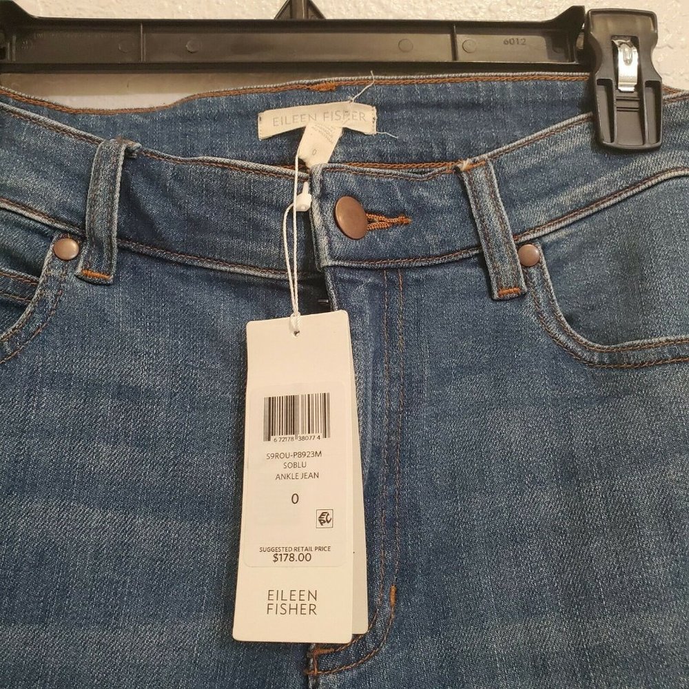 EILEEN FISHER Organic Cotton Soblu Ankle Jean Sz 0 - Picture 5 of 10